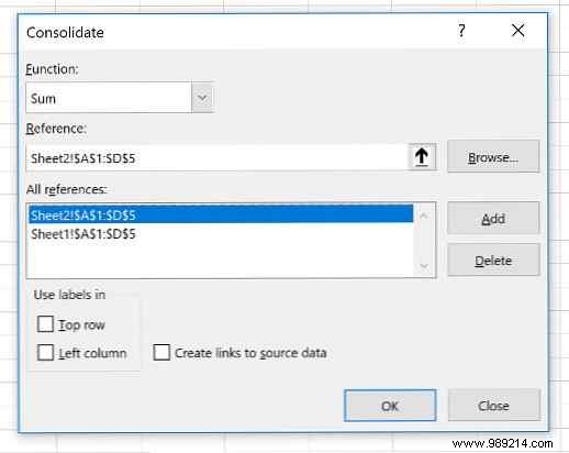 How to combine Excel files and sheets