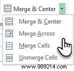 How to merge and split cells in Microsoft Excel