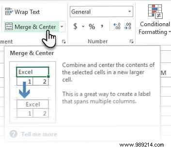 How to merge and split cells in Microsoft Excel