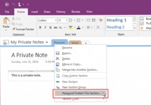 How to password protect your notes in OneNote 2016