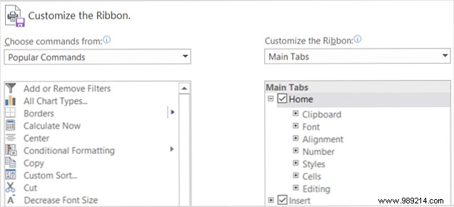 How to optimize the Office 2016 ribbon or menu interface