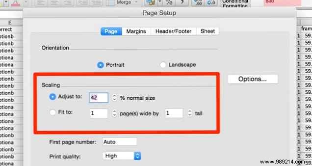 How to print an Excel spreadsheet on one page