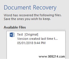 How to recover an unsaved Microsoft Word 2016 document in seconds