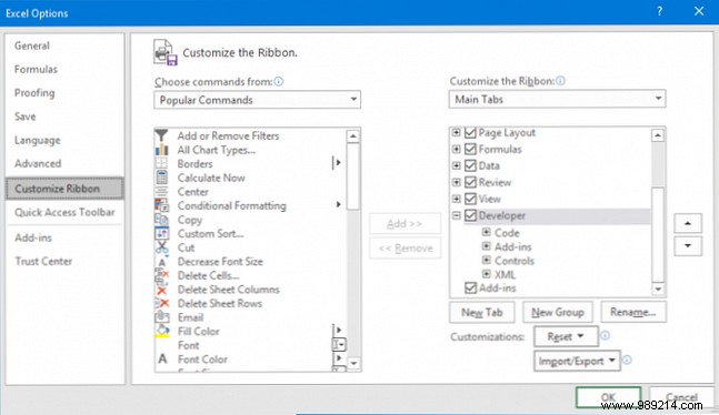 How to record a macro in Excel 2016