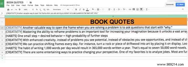 How to replace index cards with Excel or Google Sheets