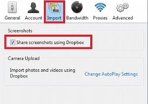 How to save screenshots directly to Dropbox