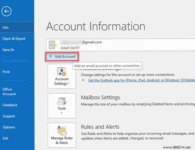 How to set up Gmail in Microsoft Outlook