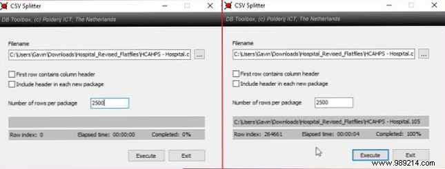 How to split a huge CSV Excel spreadsheet into separate files