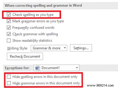 How to spell and check grammar in Microsoft Word