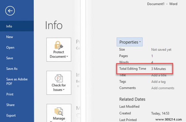 How to keep track of how much time you have spent editing a Microsoft Word document