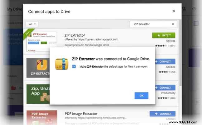 How to unzip ZIP files in Google Drive without downloading them first