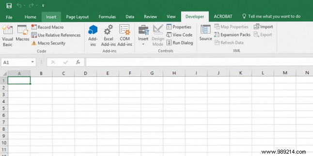 How to unlock the hidden developer tab in Excel