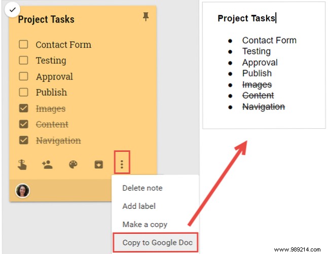 How to use Google Keep for simple project management