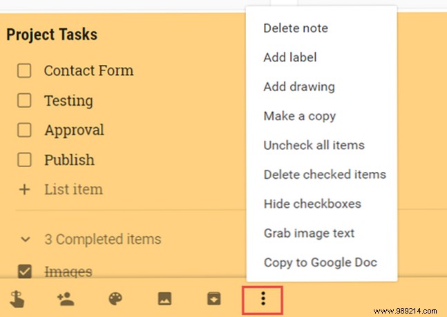 How to use Google Keep for simple project management