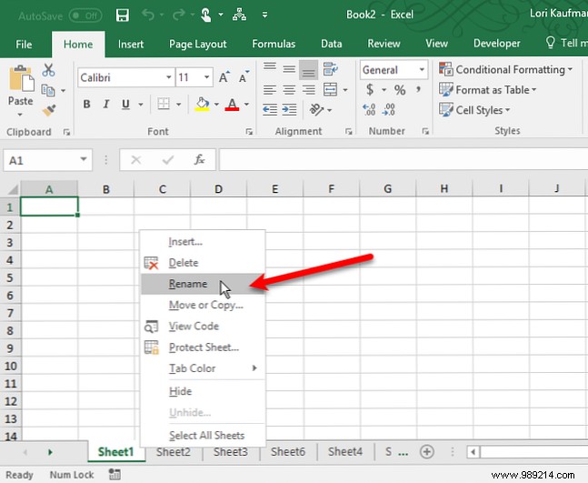 How to work with worksheet tabs in Excel