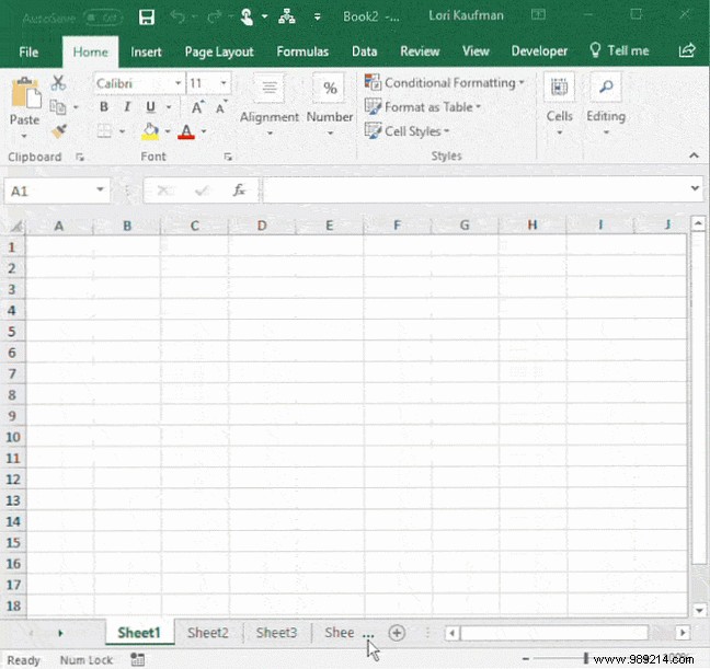 How to work with worksheet tabs in Excel