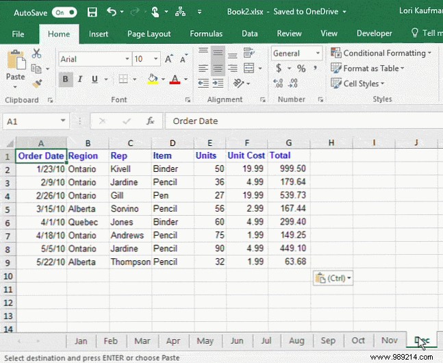 How to work with worksheet tabs in Excel