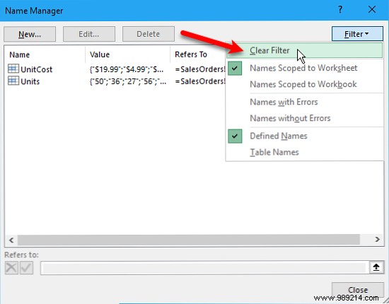 How to work with named ranges in Microsoft Excel