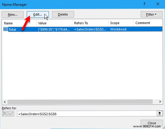 How to work with named ranges in Microsoft Excel