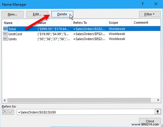 How to work with named ranges in Microsoft Excel