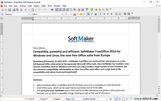 Need an alternative to Microsoft Word and Office? Try FreeOffice 2016