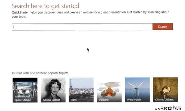 PowerPoint QuickStarter instantly describes any new presentation and gets you up and running right away