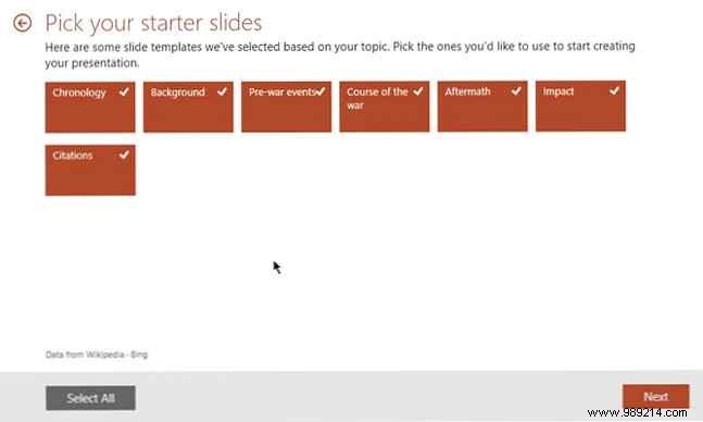 PowerPoint QuickStarter instantly describes any new presentation and gets you up and running right away