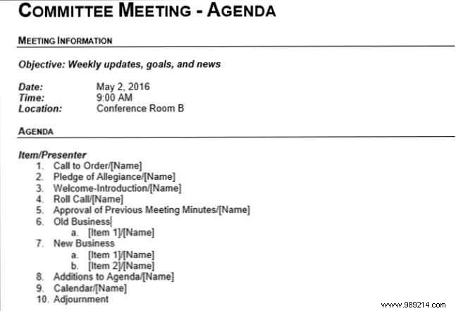 Top 15 Meeting Agenda Templates for Microsoft Word