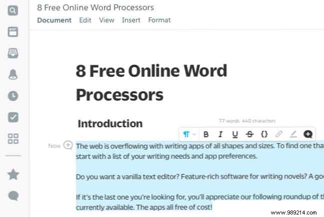 Top 8 Free Online Word Processors