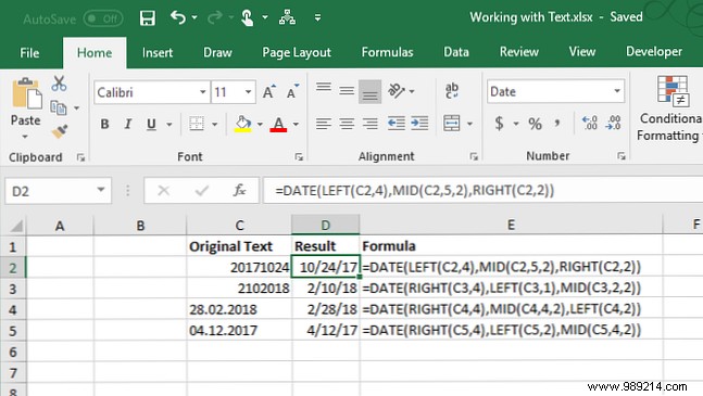 Tips for working with text and text functions in Excel