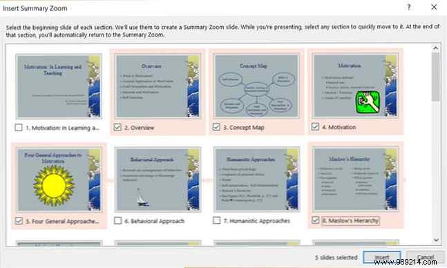 Use PowerPoint Zoom summary for more dynamic presentations