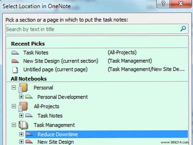 Turn Outlook into a project management tool with OneNote integration