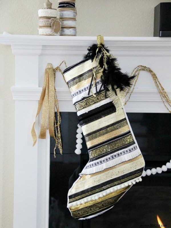 How to make a Bohemian Ribbon Christmas Stocking