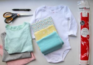 How to make a fabric applique and add it to a Baby Onesie