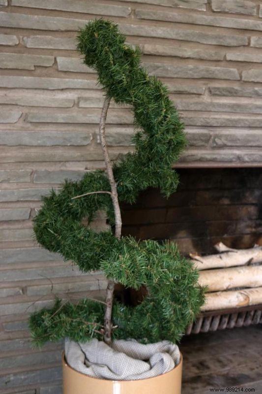 How to Make an Evergreen Faux Spiral Topiary