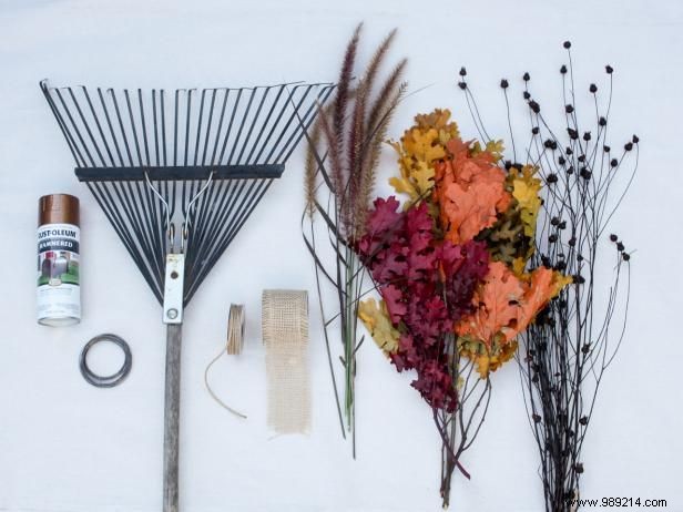 How to Make a Fall Rake Wreath