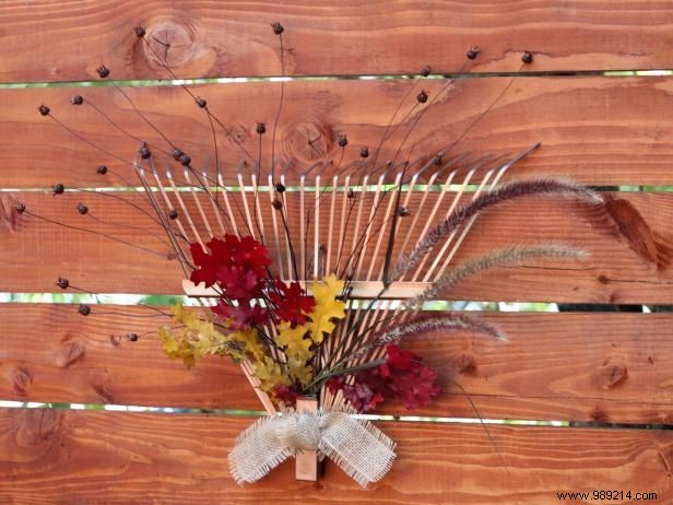 How to Make a Fall Rake Wreath