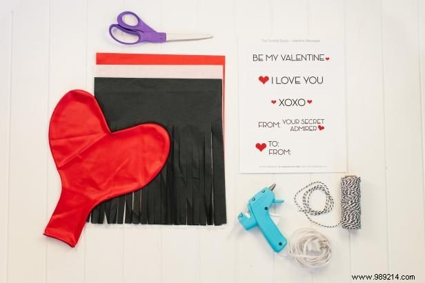 How to make a fabric fringe tassel heart balloon