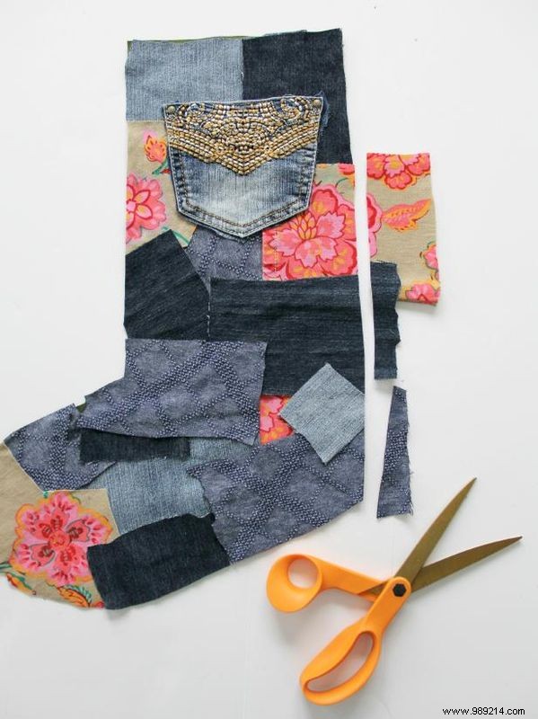 How to Make a Patchwork Denim Christmas Stocking