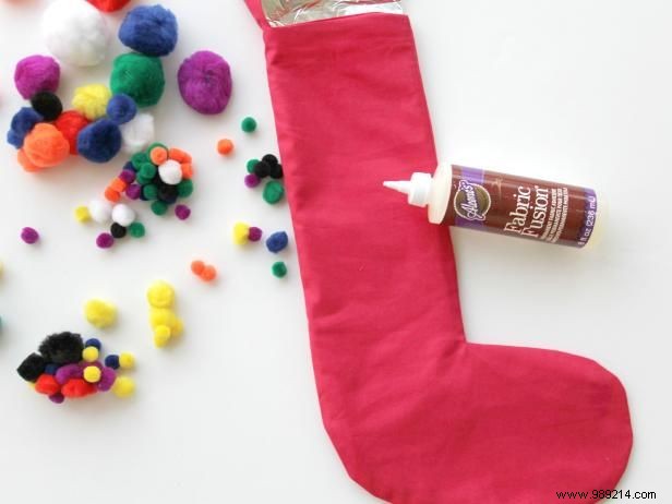 How to make a pom pom Christmas stocking