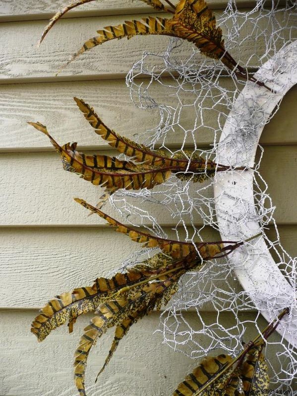 How to make a chicken wire and feather crown