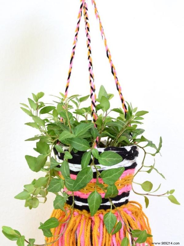 How to Make a Woven Hanging Planter Basket