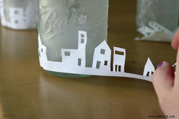 How to Make Mason Jars City Skyline Silhouette Candle Holders