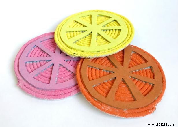 How To Make Citrus-Slice Coasters From String