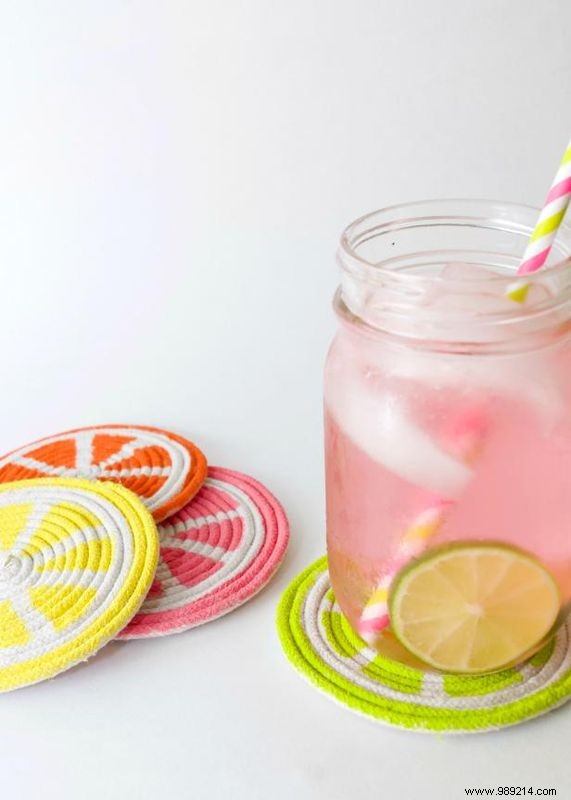 How To Make Citrus-Slice Coasters From String