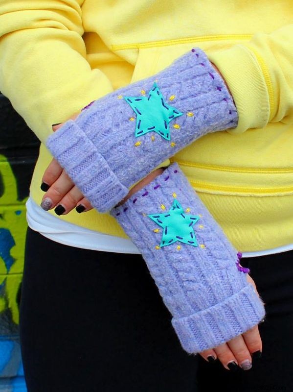 How to make fingerless gloves from an old sweater