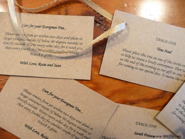 How to Make Evergreen Wedding Favors and Table Settings