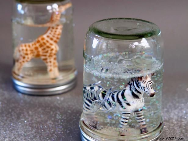 How to make glitter snow globes from mason jars