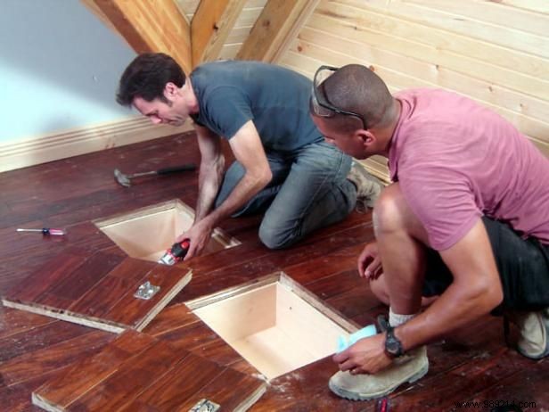 How to make hidden storage bins in the floor