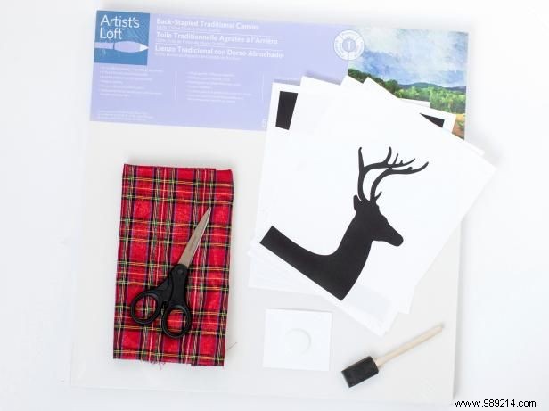 How to Make a Checkered Christmas Reindeer Artwork